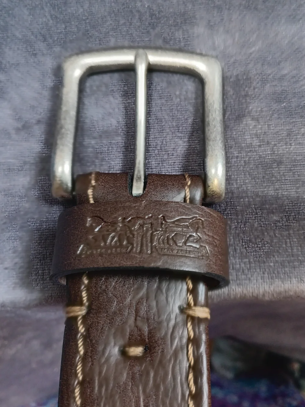 Levi's Brown Leather Belt with Silver Tone Buckle
